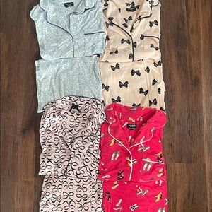 Kate Spade 4 Pajama sets prints with bows ribbon floral shoes